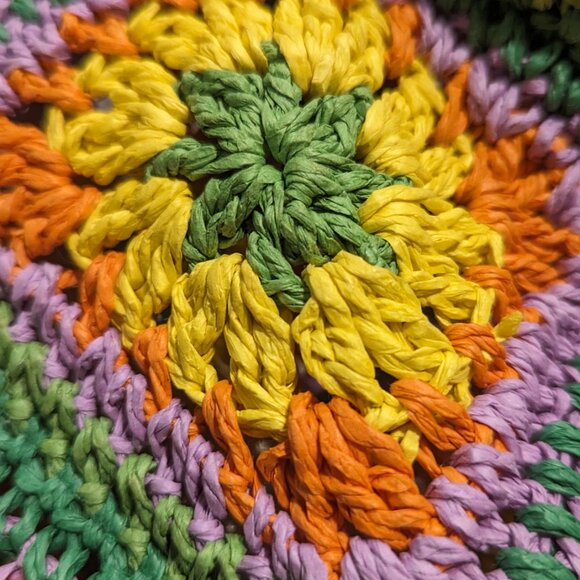 Hand Knit Boho Hollow Out Hat Crochet Bucket Hat Wide Brim Flower - Picture 2 of 5